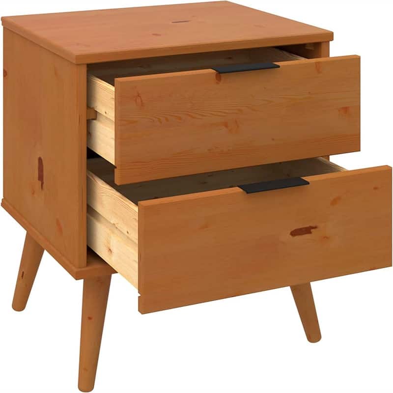 Solid Wood Nightstand with Drawers