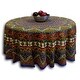 preview thumbnail 15 of 14, Cotton Mandala Floral Elephant Printed Tablecloth Collection 90 inches round - Blue