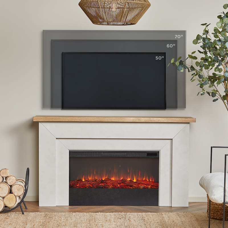 Malie Electric Fireplace Mantel in Venetian Gray by Real Flame