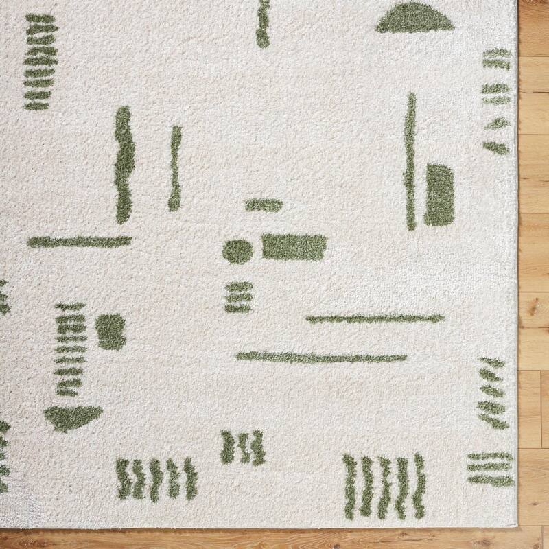 Livabliss Scandinavian Fossay Shag Stripe Washable Area Rug