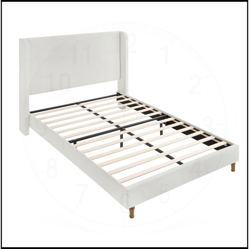 Premium Chenille Minimalist Designs Upholstered Platform Bed