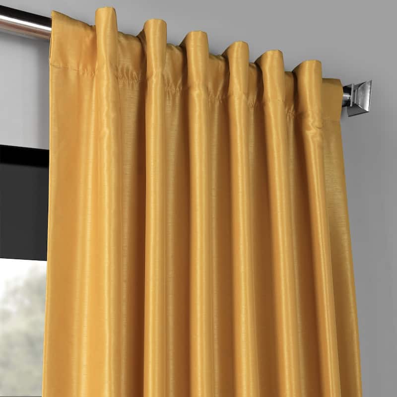 Exclusive Fabrics Blackout Textured Faux Dupioni Silk Curtains (1 Panel) - Luxurious Elegance and Superior Light Control