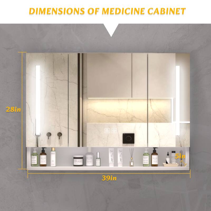 Medicine Cabinets with Mirrors and LED Lights - White
