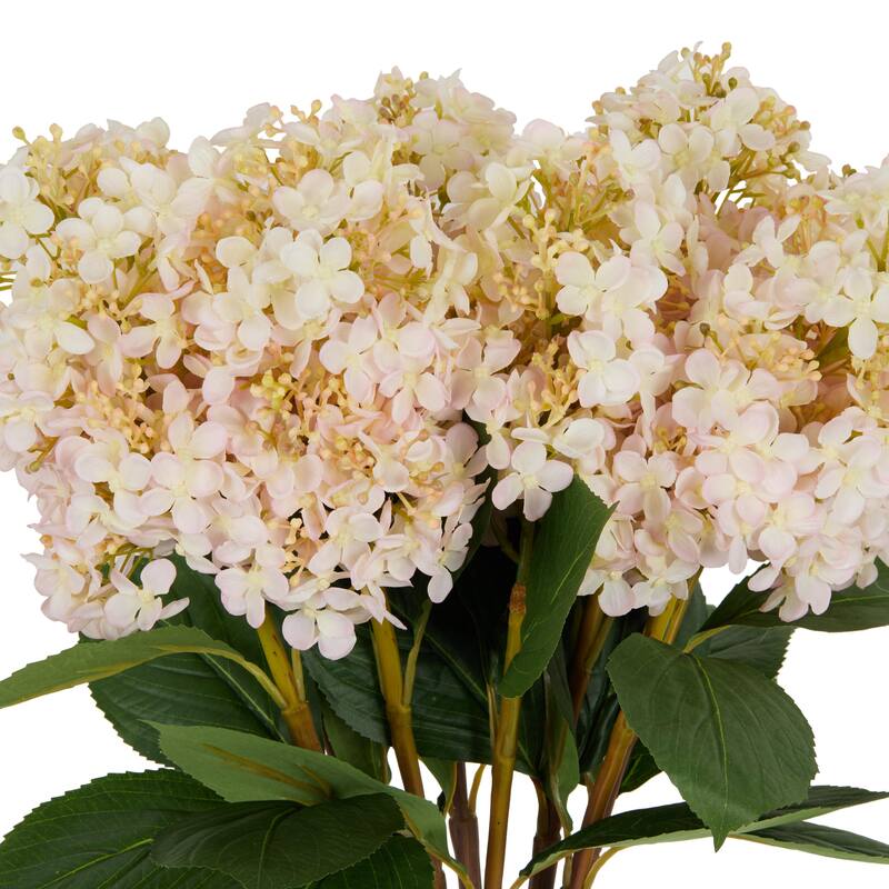 Faux Foliage Hydrangea Tall Artificial Flower Stem - Set of 8 - Roche River Decor - Pink