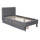 preview thumbnail 5 of 16, Twin Size Upholstered Platform Bed with 2 Drawers