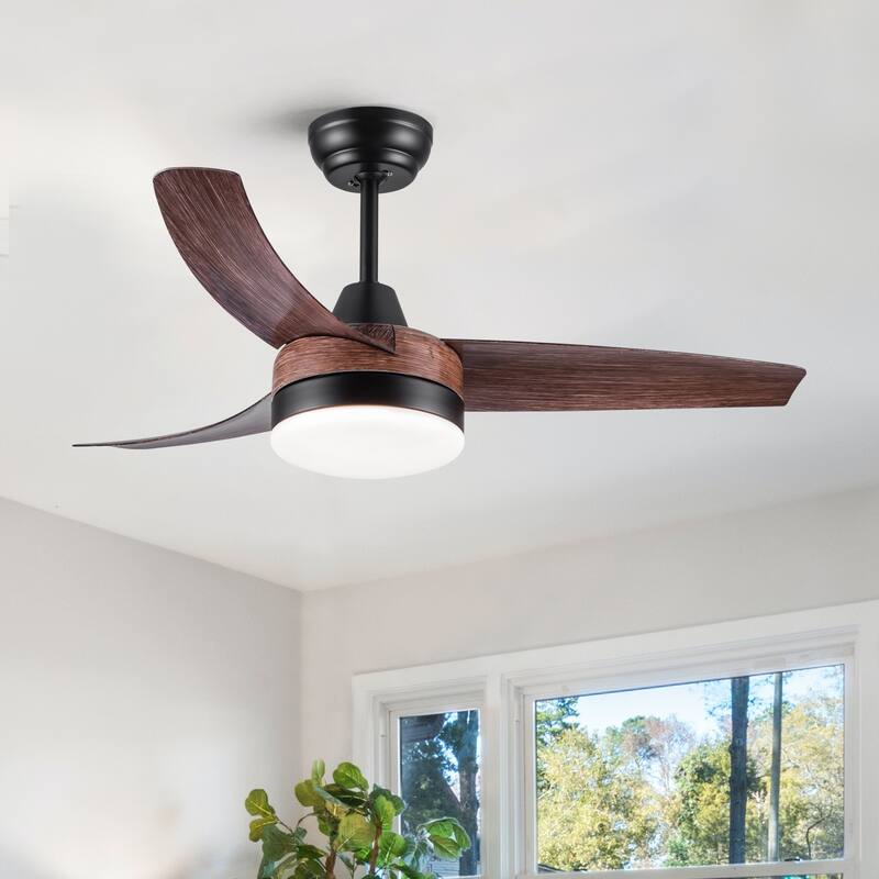 42 in.Modern Farmhouse Distressed Wood Ceiling Fan with LED Light and Remote Control - 42 inches