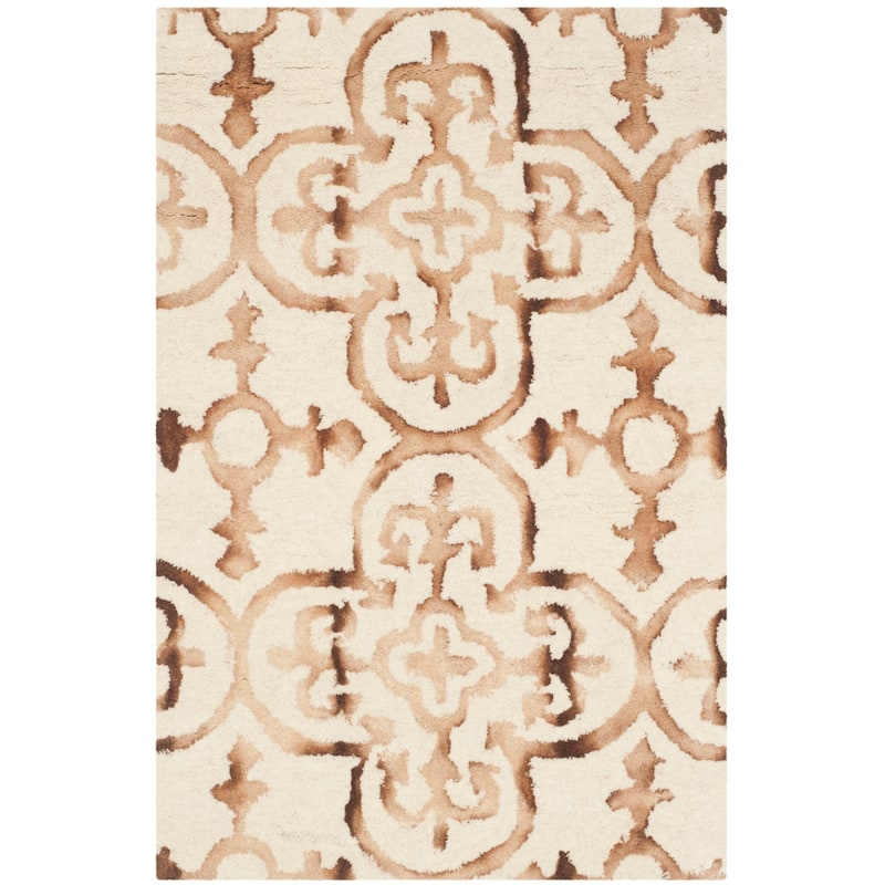SAFAVIEH Handmade Dip Dye Reintraut Watercolor Vintage Boho Wool - 2' x 3' - Ivory/Camel - Runner/Rectangle