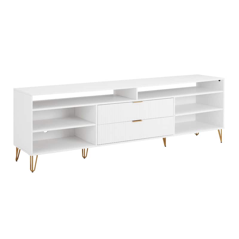 Manhattan Comfort Dumbo Mid-Century Modern TV Stand with 6 Shelves