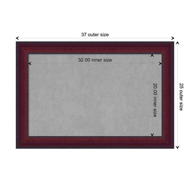 Amanti Art Canterbury Cherry Framed Magnetic Board - Board Size 32x20