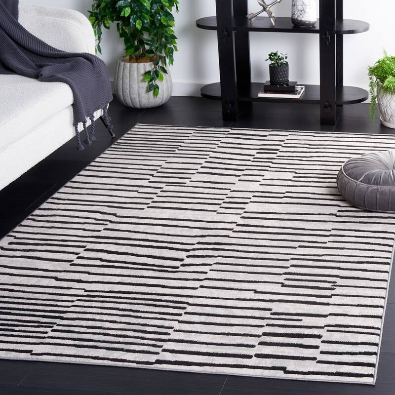SAFAVIEH Odyssey Sigrid Modern Abstract Rug - 4' x 6' - Grey/Black
