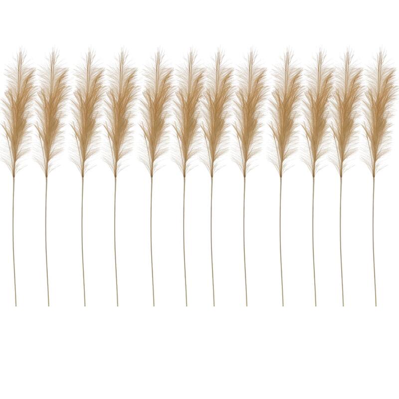Polyester Bristle Grass Branch, Set of 12 - Wheat