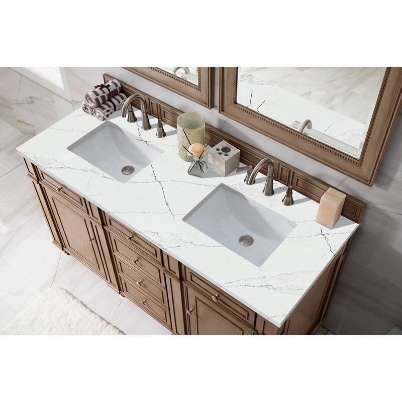 James Martin Vanities Bristol 60" Double Vanity, Whitewashed Walnut