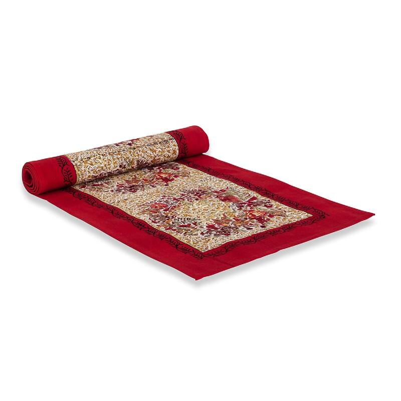 Couleur Nature Winter Garden Wreath Table Runner - Red Runner - 16-inches by 72-inches
