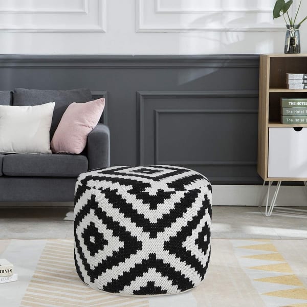 Large & Small Copper Pouf, Ottoman Chair, Floor Cushion, Knit