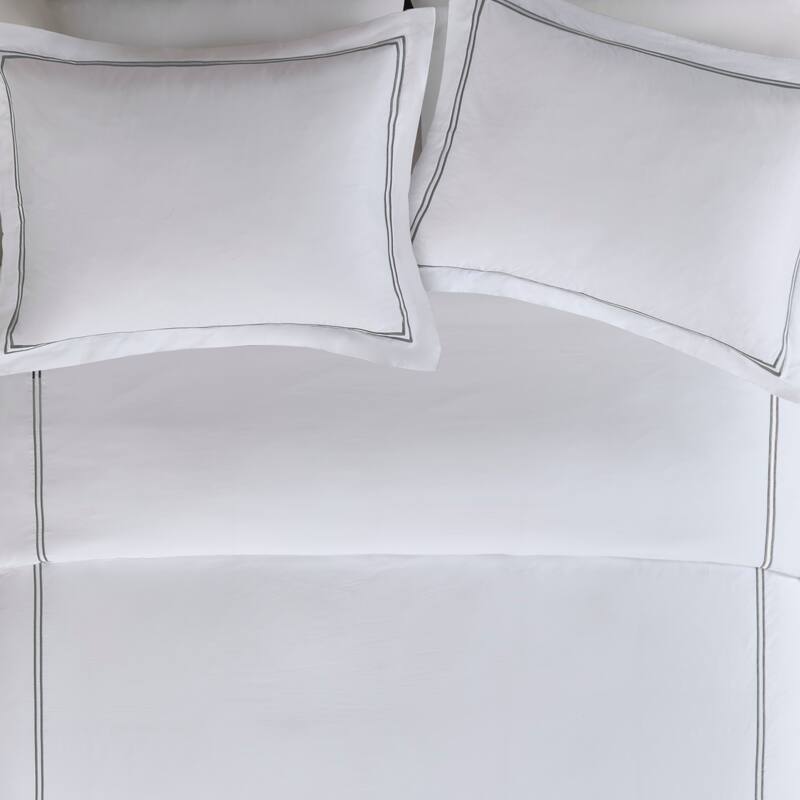 Madison Park Signature 500 Thread Count Luxury Collection 100% Cotton Sateen Embroidered Comforter Set
