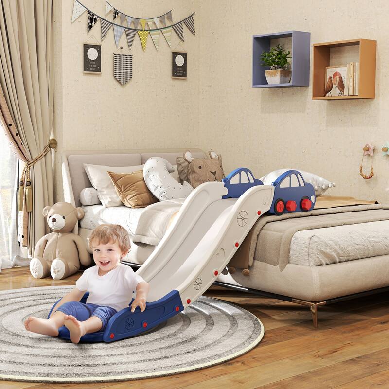 Extra Long Yellow Kids Slide for Sofa and Bed with Safe Buffer Design for Toddlers 18 to 48 Months