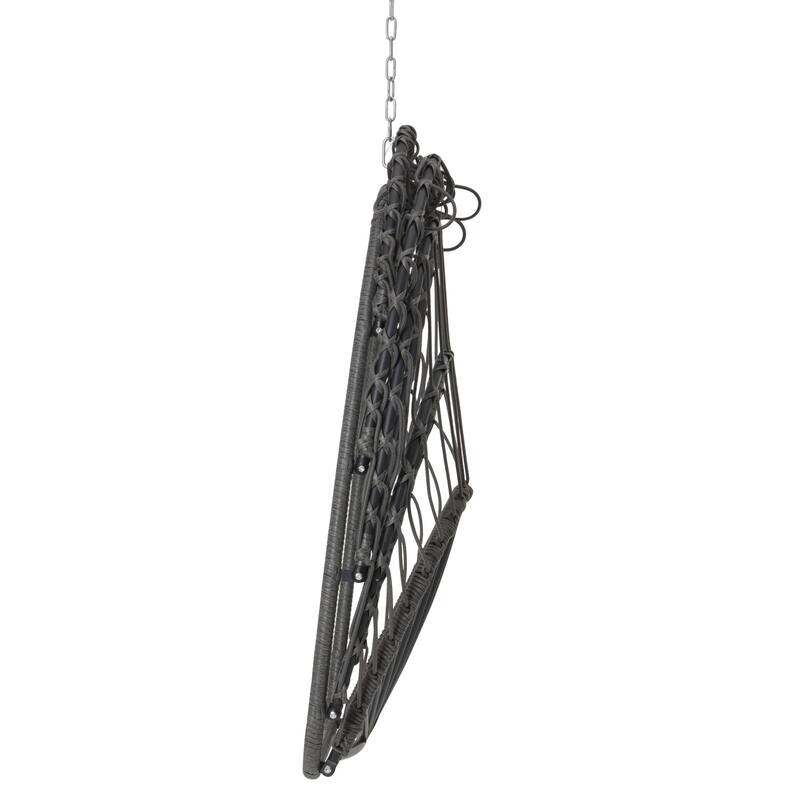 Outdoor Grey Wicker Foldable Swing Hammock Hanging Egg Basket Chair