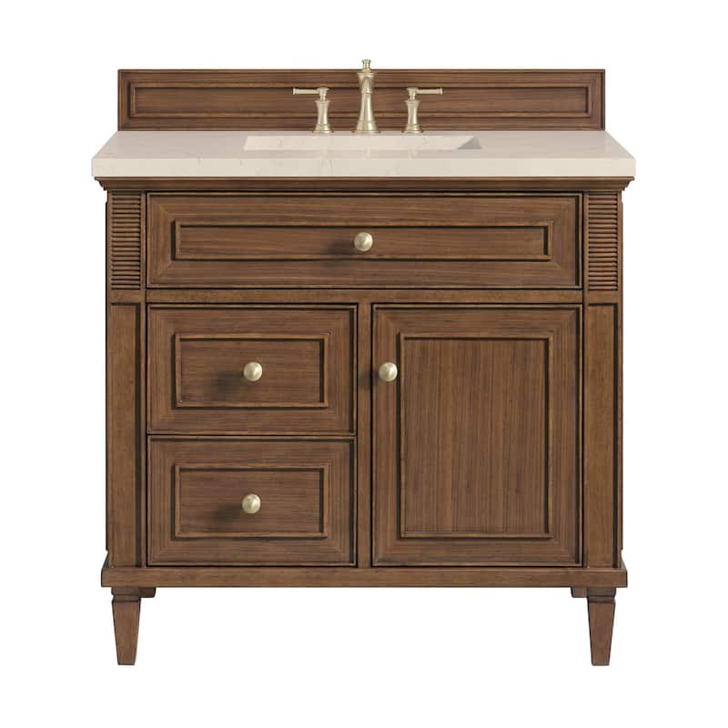 James Martin Vanities 424-V36-3EMR Lorelai 36" Single Basin Wood - Mid-Century Walnut - Walnut Finish