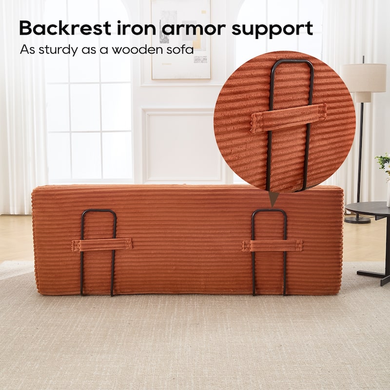 2-in-1 Loveseat Couch Convertible into Sleeper Sofa Bed with Memory Foam & Steel Frame, Corduroy Deep Seat Loveseat Sofa