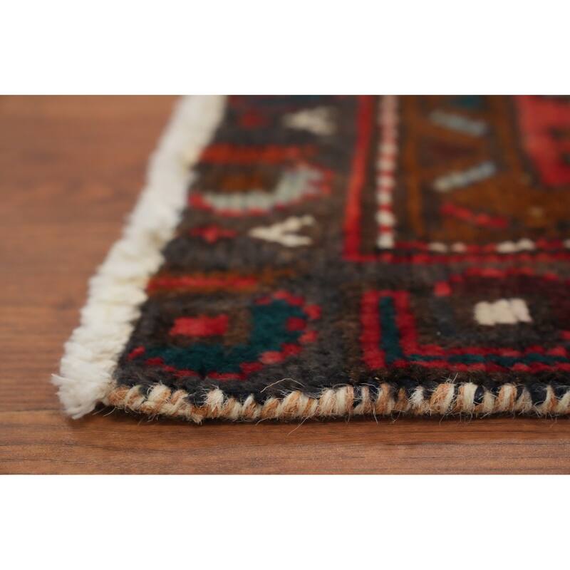 Hand Knotted Oriental 100% Wool Carpet Traditional Tribal Oranges & Rust Hamedan Runner Rug - 10' 1'' X 2' 11''