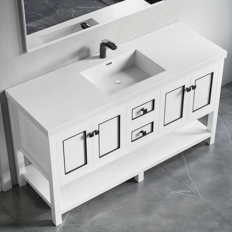 Davis 60" Single Bathroom Vanity Set