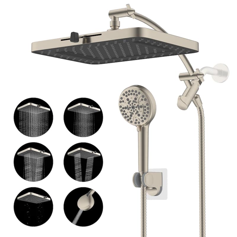 High Pressure 13" Luxury Rain Showerhead&10-mode Handheld Shower Combo