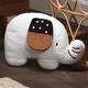 preview thumbnail 5 of 4, Lambs & Ivy Patchwork Jungle Pillow Plush White Elephant Stuffed Animal Toy