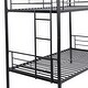 preview thumbnail 4 of 5, Black Twin over Twin Size Metal Bunk Bed with Ladder and Fence for for Bedroom, Kids, Boys and Girls