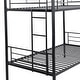 preview thumbnail 4 of 5, Black Twin over Twin Size Metal Bunk Bed with Ladder