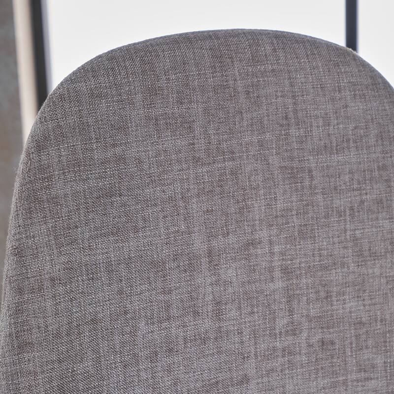 Mid-Century Modern Dining Chairs Set of 2, Armless Kitchen Chairs with Metal Legs, Fabric Upholstered Chair for Dining Room
