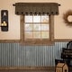 preview thumbnail 4 of 9, Primitive Kitchen Curtains VHC Star Valance Rod Pocket Cotton Star Appliqued Raven/Khaki - 16x60