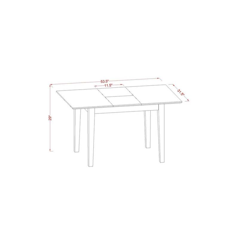 3-Piece Black Finish Rectangular Solid Wood Top Dining Table Set