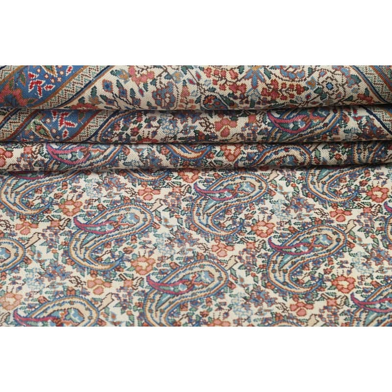 Muted Distressed Paisley Kerman Persian Area Rug Handmade Wool Carpet - 9'8" x 12'6"
