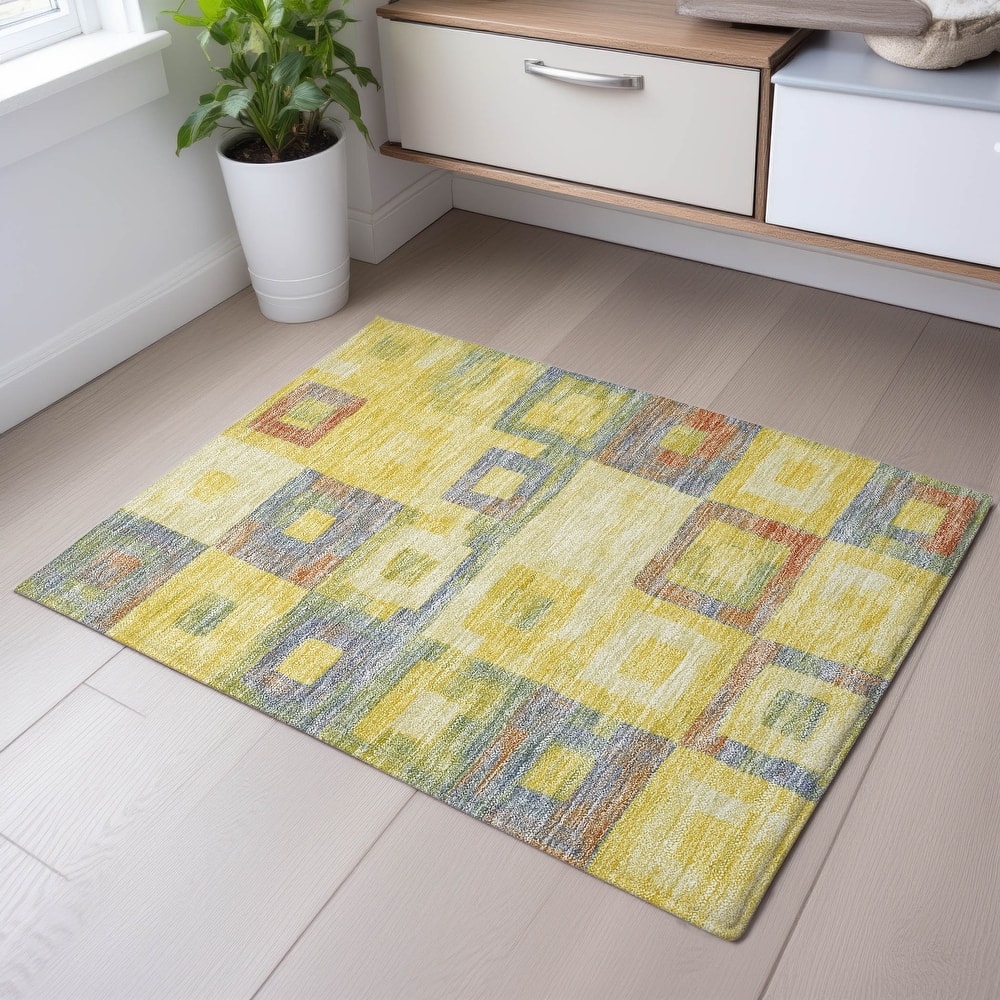 Premium Washable Super Soft Blocky Contemporary Mayfield Rug