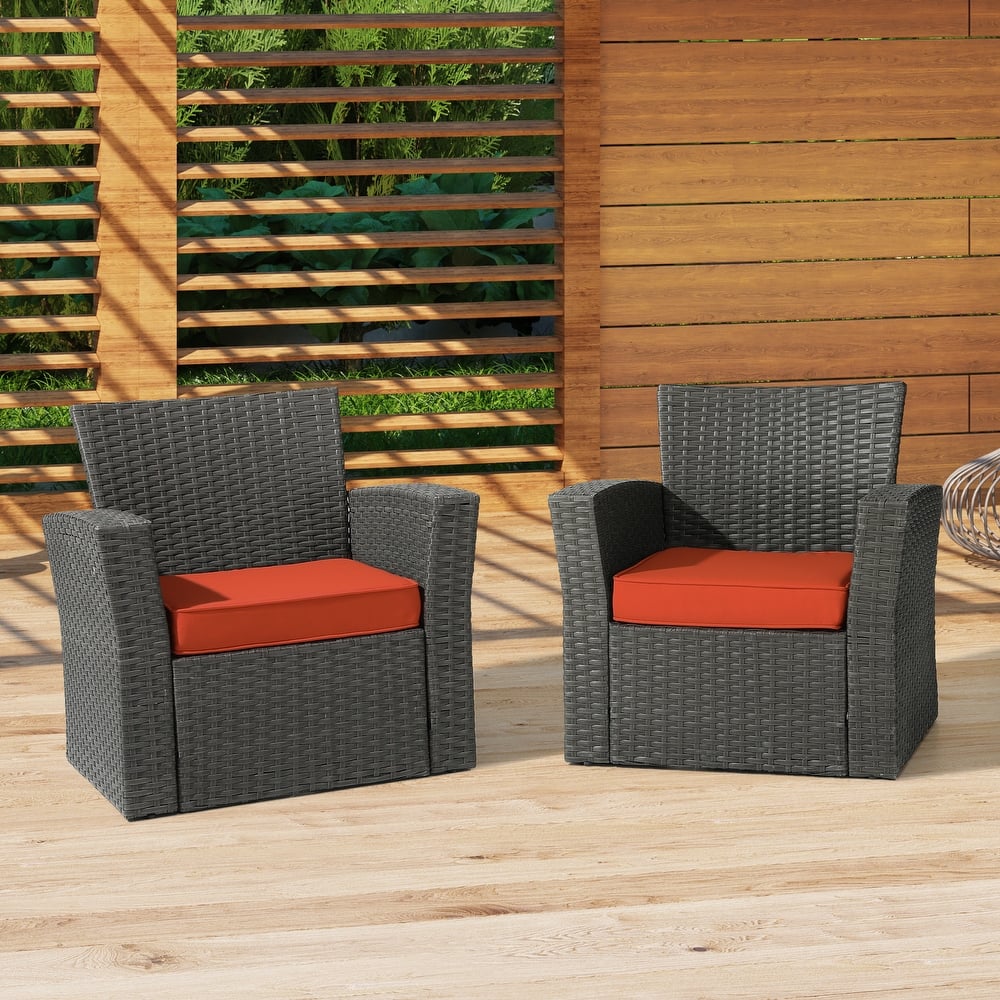 Fading Free All Weather Outdoor Patio Seat Cushions - (Set of 2)