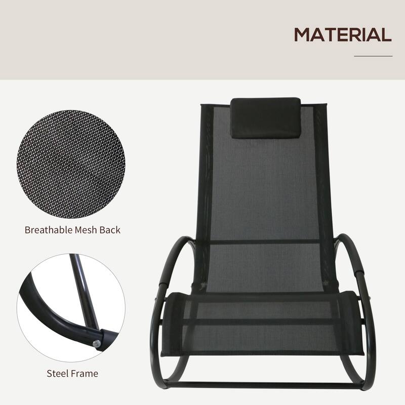 Outsunny Orbital Zero Gravity Patio Rocking Lounge Chair with Pillow