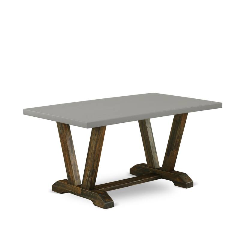 East West Furniture 3 Piece Dining Room Set - 1 Dining Table and 2 Benches(Finish Options)