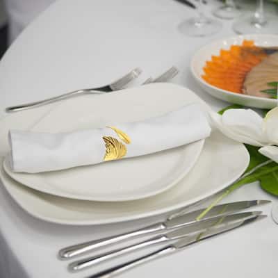 12pcs Gold Leaf Napkin Rings Set