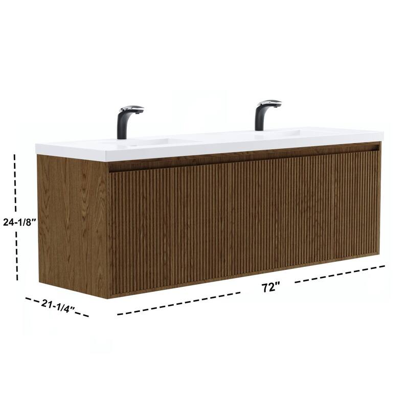 Ripple 72" Double Bathroom Vanity Set