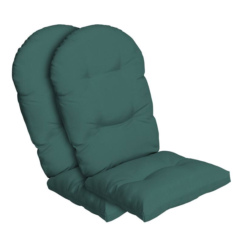 ARDEN Outdoor Plush Modern Tufted Adirondack Cushion, Set of 2, 20 x 18 - Peacock Blue Green Texture