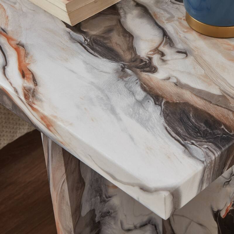 Roundhill Furniture Cavira 3-Piece Faux Marble Coffee Table Set