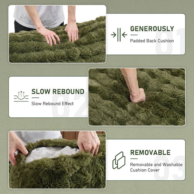 93" Velvet King Size Chaise Lounge Sofa Bed Sleeper Sofa with Dual Mattress