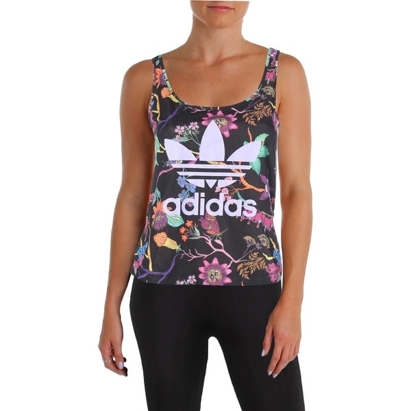 adidas training floral print tank top