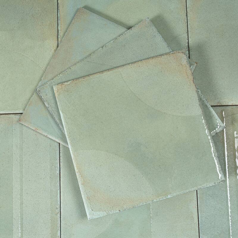 Cadence 8x8 Muted Sage Green Porcelain Square Motif Wall and Floor Tile (12.49 sq ft/case) - 29 Pack