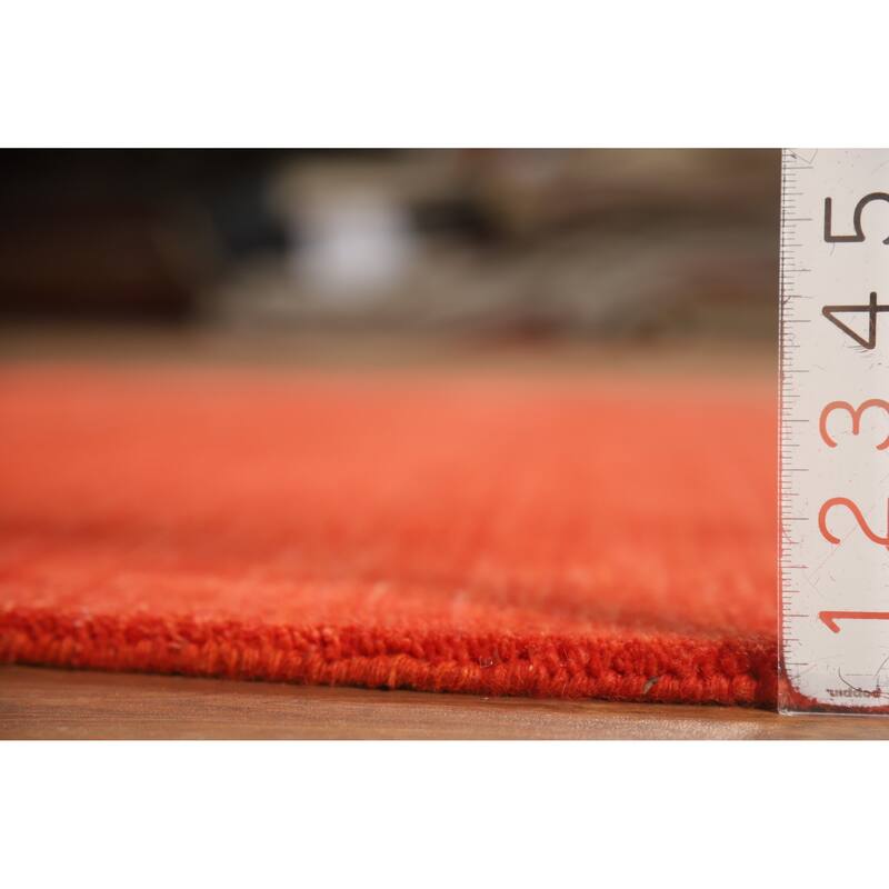 Hand Knotted Oriental 100% Wool Carpet Tribal Animal Pictorial Oranges & Rust Gabbeh Area Rug - 6' 6'' X 6' 6''