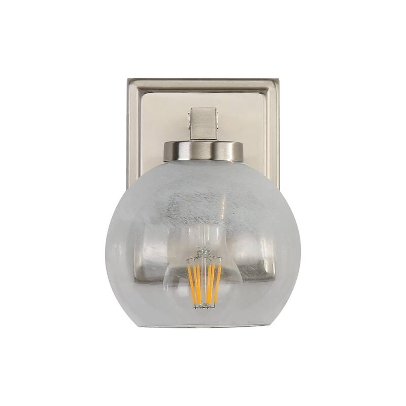 Elliott 1-Light Vanity Light in Pewter with Alabaster Shade - Silver