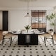 preview thumbnail 6 of 14, Modern 78.74" Oval Black Dining Table, Solid Wood Veneer, With White Sintered Stone Table top for 8