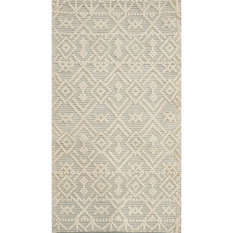 Hand Knotted Oriental 100% Wool Carpet Modern Geometric Beige & Ivories Modern Gotti Design Area Rug - 3' 11'' X 2' 2''