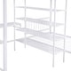 preview thumbnail 5 of 8, Elegant Full Over Twin Metal Bunk Bed with Built-in Desk, Shelves and Ladder, Large Storage Space, Sturdy and Durable, White
