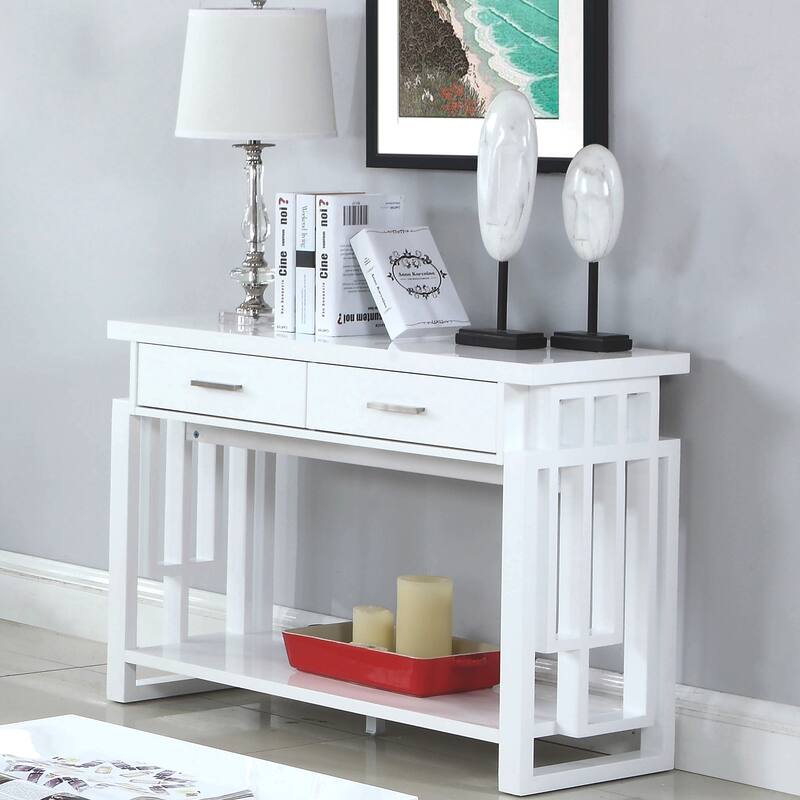 Modern Design High Glossy White Living Room Table Collection - Sofa Table Only
